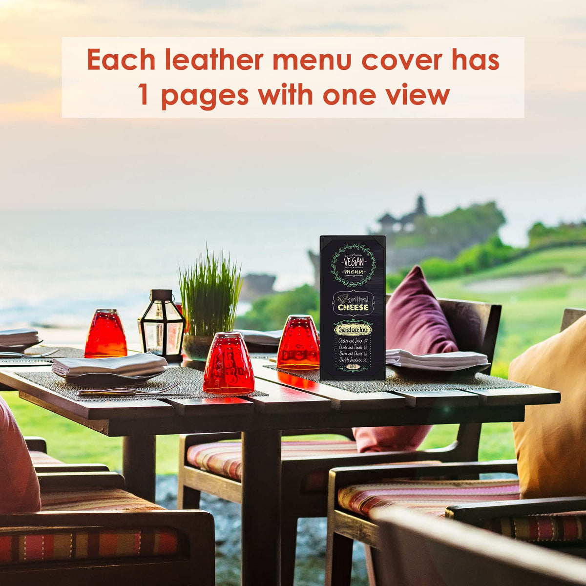 Jexine 12 Pcs Restaurant Menu Covers Single Page Panel Holders with Angled Corners, Black, 4.25" x 11"