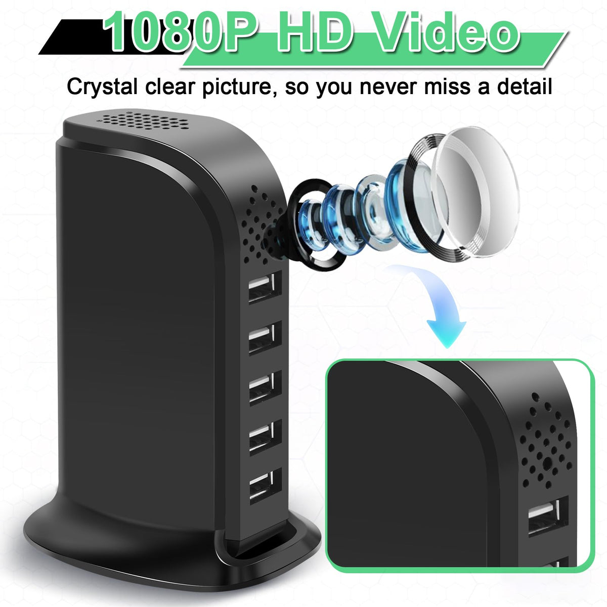 Tauboly WiFi Hidden Camera with APP Control, Spy Cam with Motion Detection, Indoor Security Camera for Home/Offices and Hotels