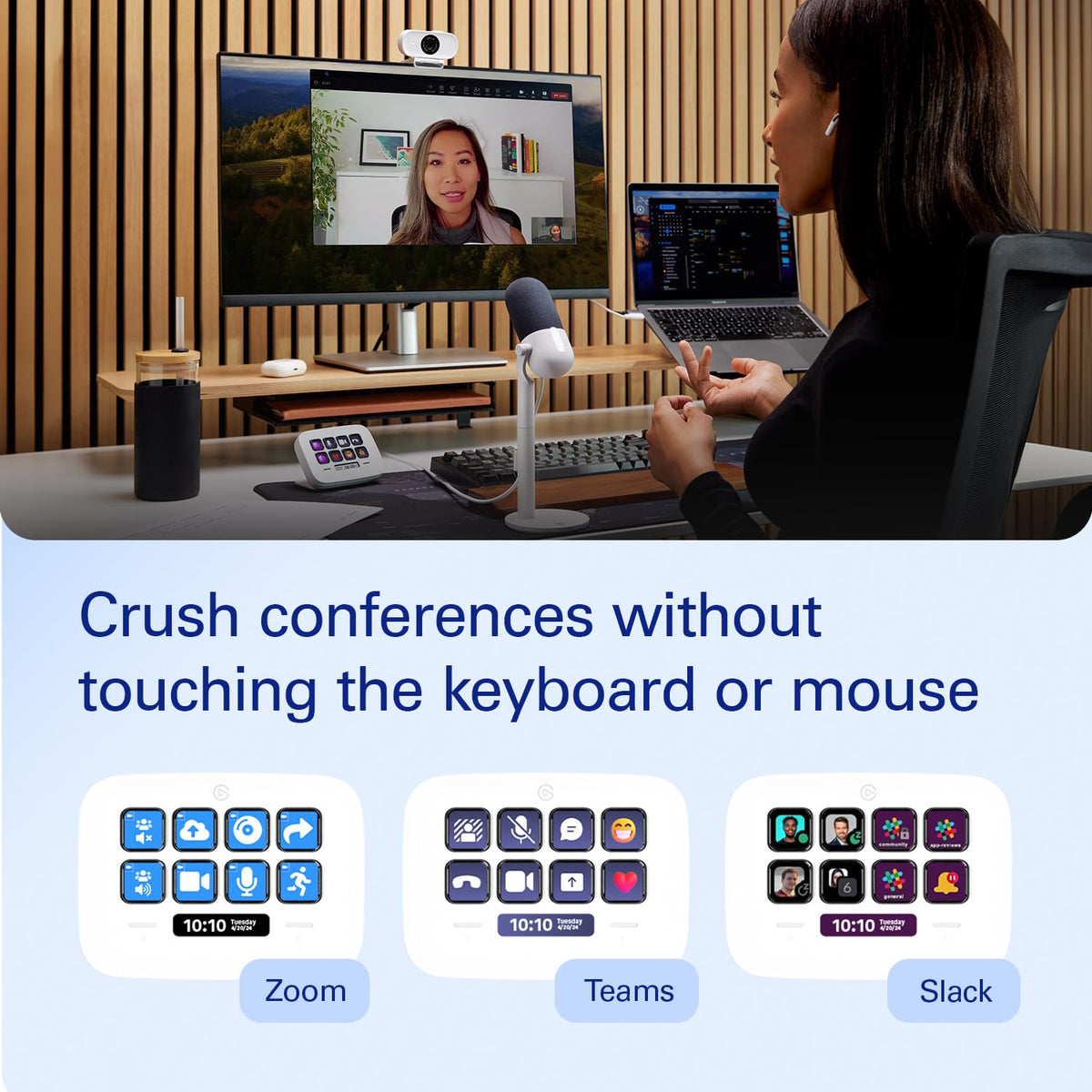 Elgato Stream Deck Neo – 8 Customizable Keys, 2 Touch Points, Speed Through Tasks & Workflows - Control Word, Excel, PowerPoint, Teams, Zoom, Spotify and More, Drag-’n-Drop Setup - Works with Mac & PC