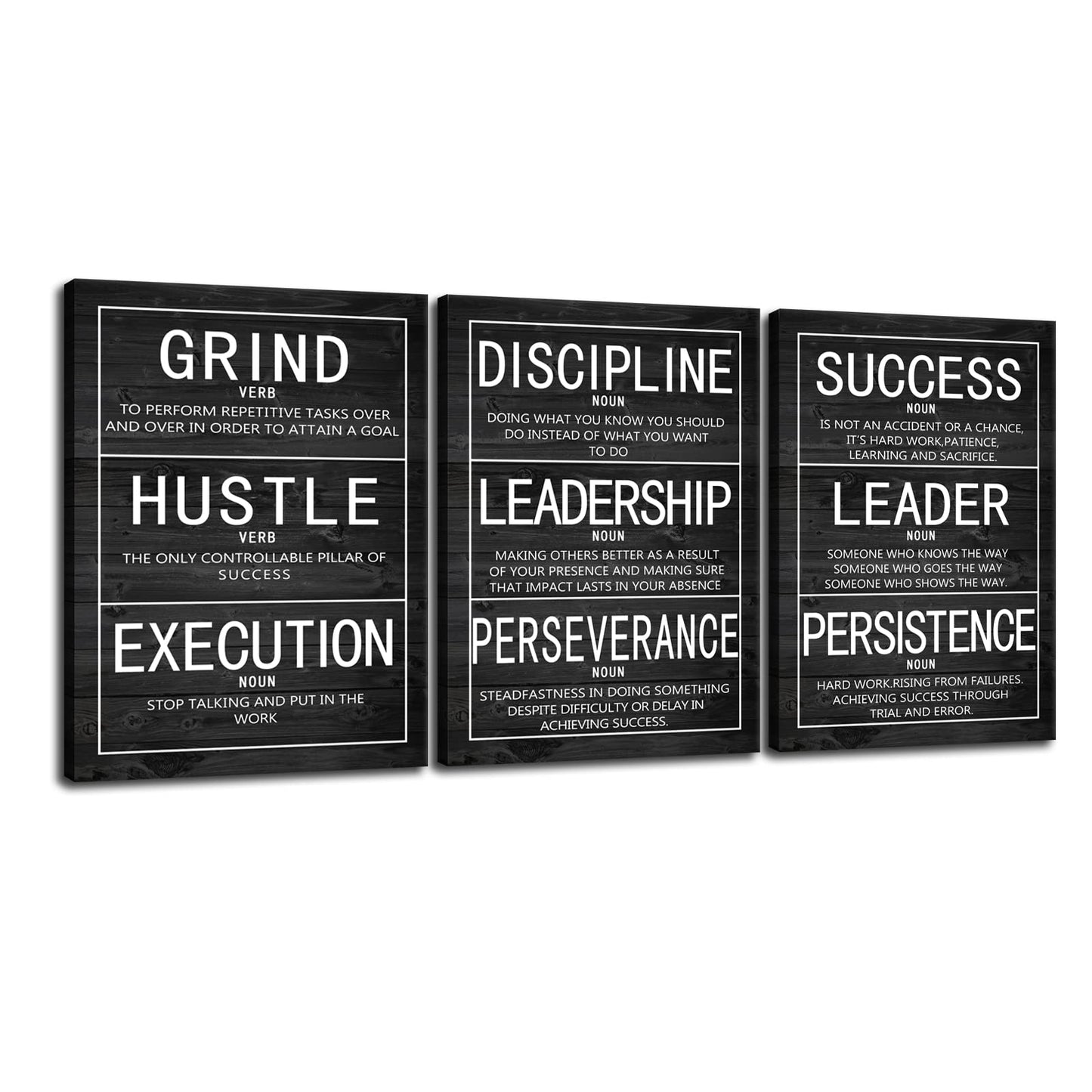 Inspirational Poster for Office Motivational Wall Art 3 Pieces Canvas Prints Artwork for Living Room Bedroom Modern Home Decor Painting Pictures Stretched and Framed Ready to Hang [36''Wx 16''H]