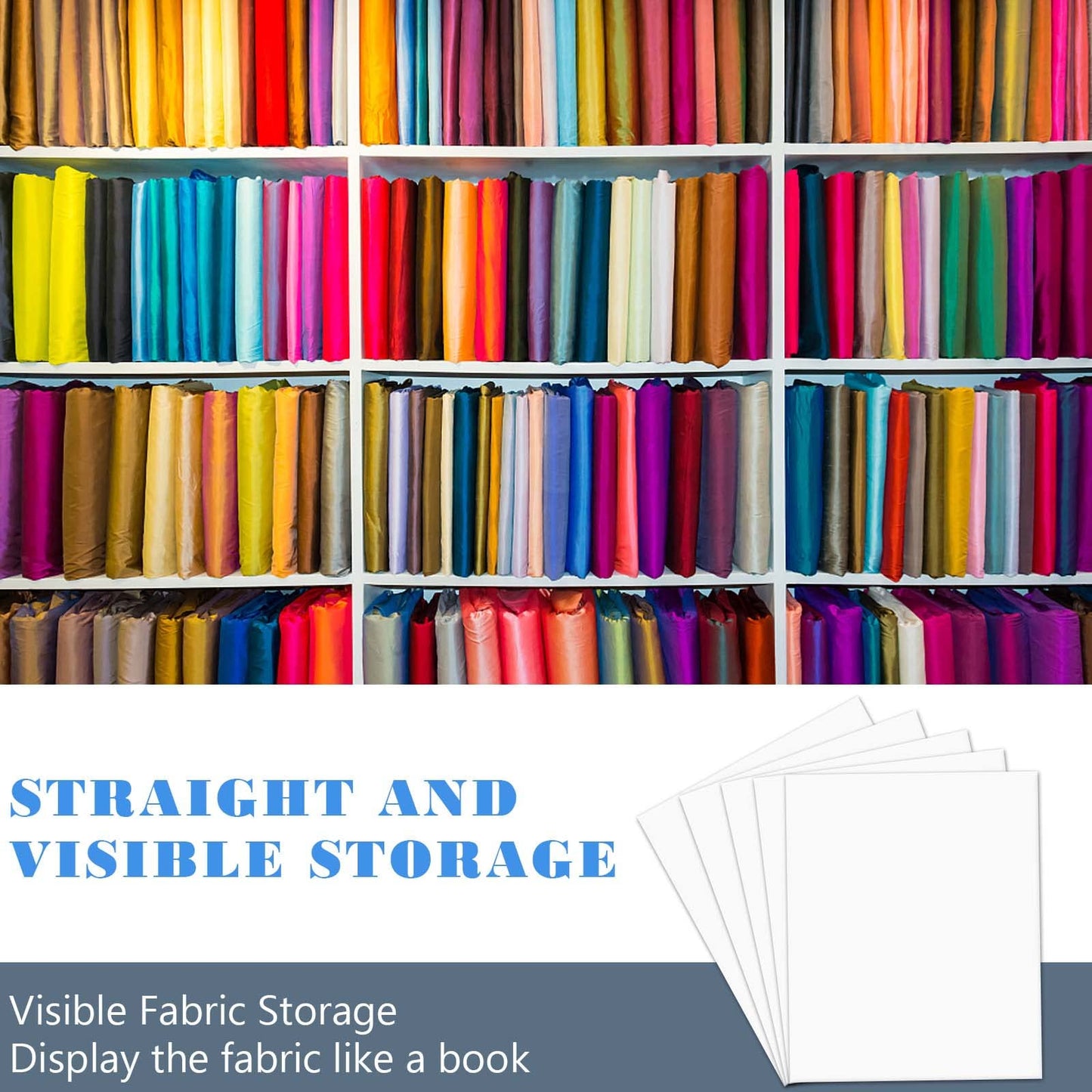 8.5 x 11 Inch Fabric Backing Board, Poster Boards and Plastic Alligator Clips for Folding and Storing Cloth Straight, Fabric Storage Boards-100 Set