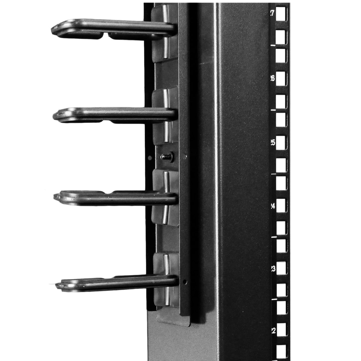 StarTech.com Vertical 0U Server Rack Cable Management w/ D-Ring Hooks - 20U Network Rack Cord Manager Panel - 3ft Wire Organizer (CMVER20UD)