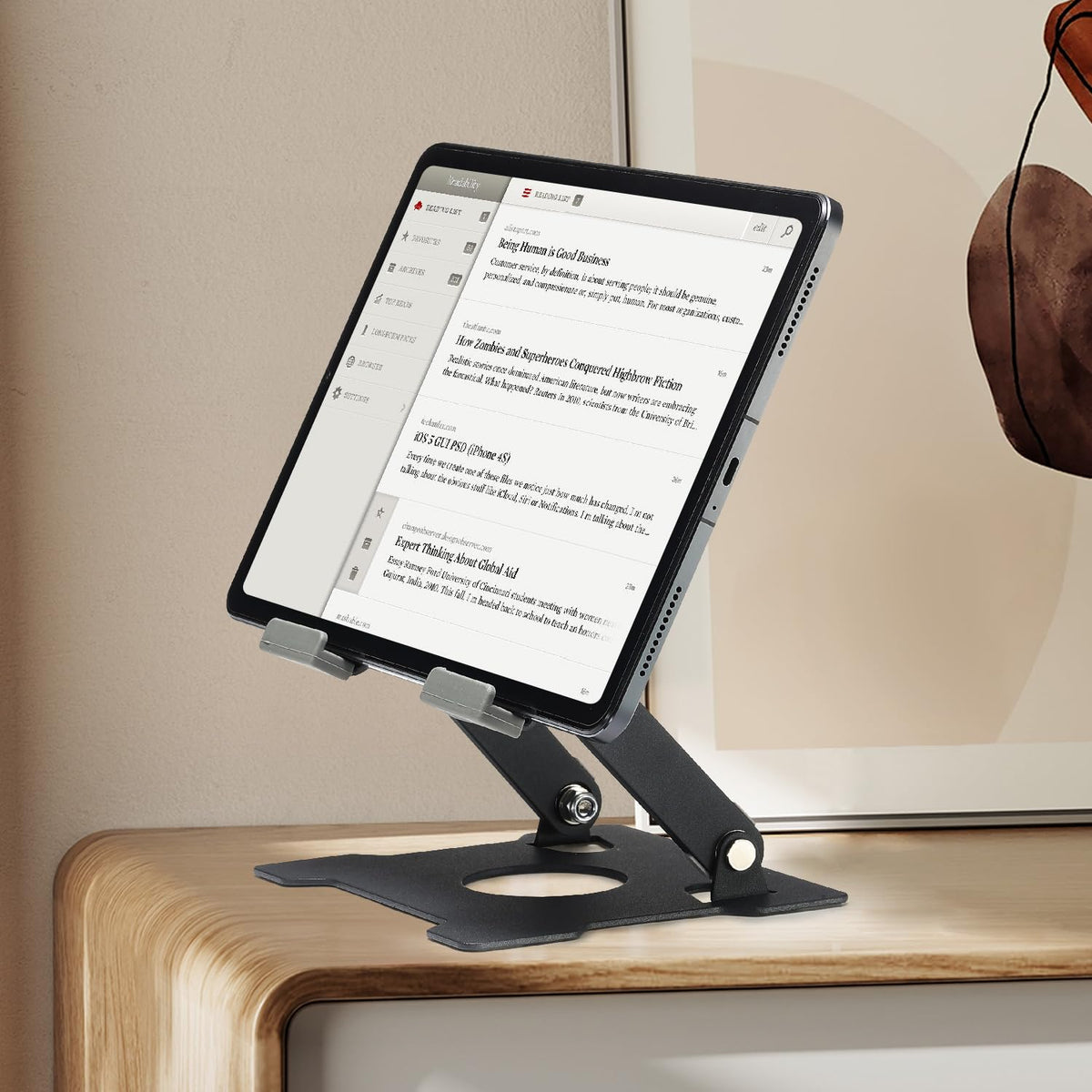 KABCON Tablet Stand,Tablet Holder for iPad,Adjustable Portable Multi Angle Desktop Stand Compatible with iPad Pro 9.7 10.5 12.9 Air Mini 1-4,Galaxy Tabs,Surface Pro Tablets,Kindle,E-Reader,Nexus