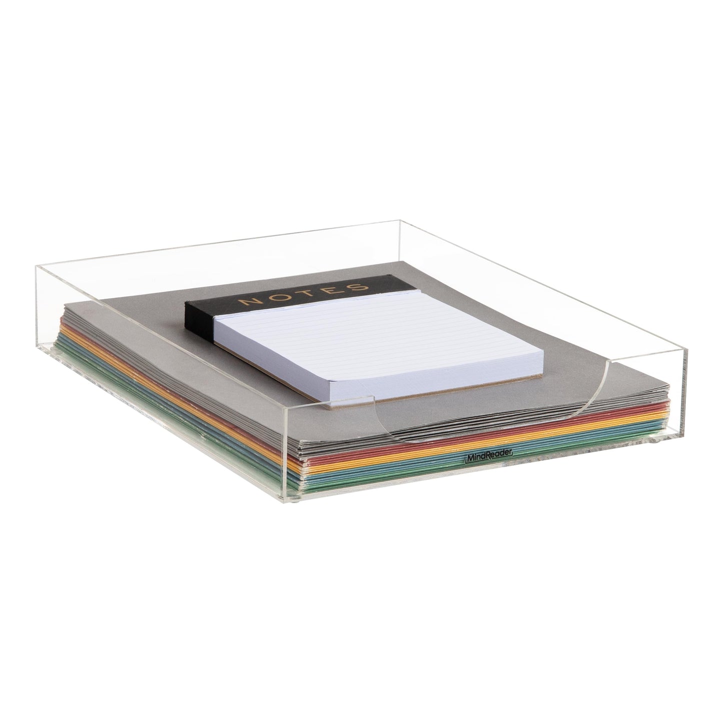 Mind Reader Paper Tray, Desktop Organizer, File Storage, Modern, Office, Acrylic, Clear