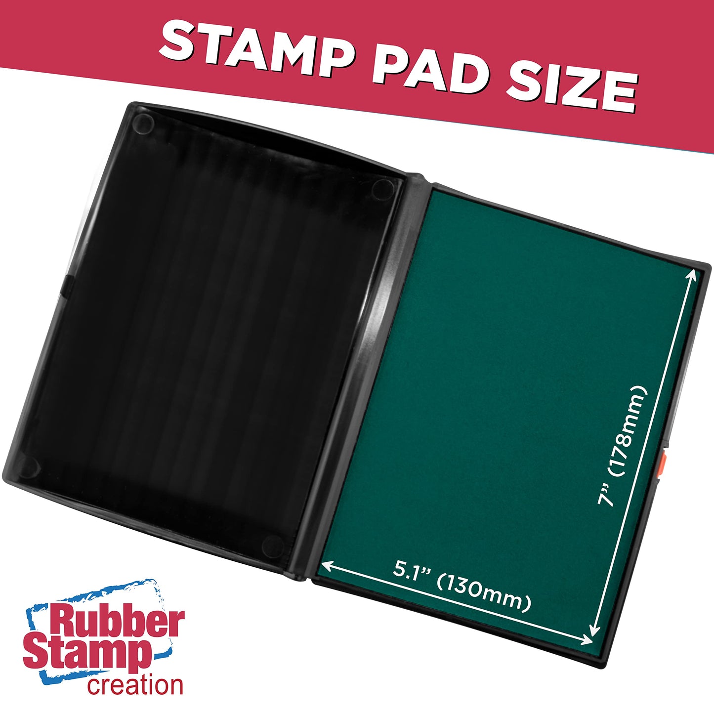 Large Premium Green Ink Stamp Pad - 5" by 7" - Quality Felt Pad