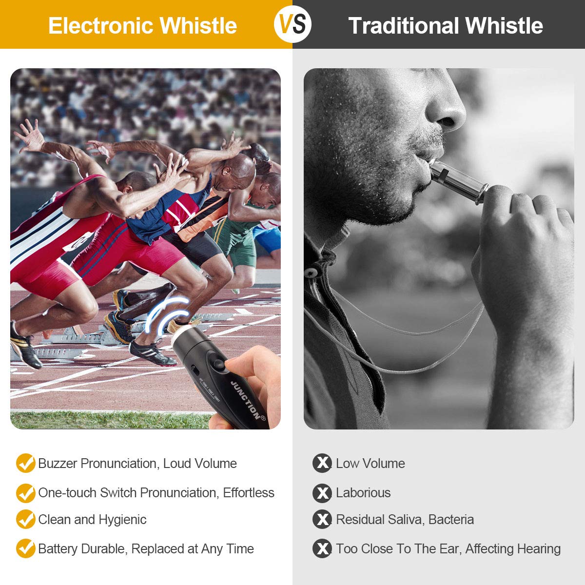 Electronic Whistle, 3 Pack Handheld Electronic Whistles Electric Whistle with Lanyard Three Tone Distinct High Volume Outdoor Sport Whistle for Coaches, Referees, P.E. Teacher