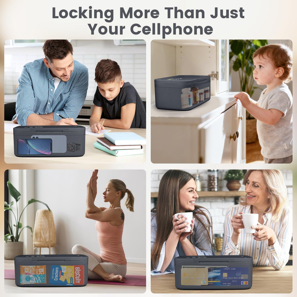 Timed Lock Box,Phone Lock Box with Timer Unplug from Phones Snacks Video Games & Cravings,2-in-1 Quick Lock or Timer Lock Mode - 30 Days Max,Productive & Focused Phone Jail Box for Safe