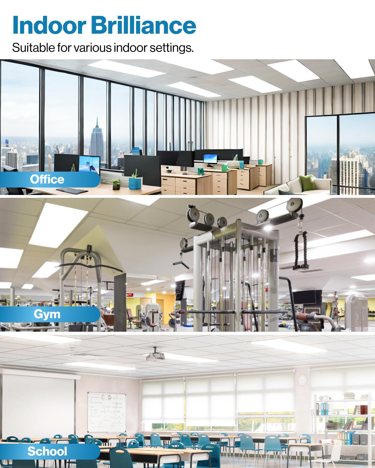 Sunco 24 Pack 2x4 LED Flat Panel Light Drop Ceiling Office Fixture, 7700 LM, Selectable Features, 40W/50W/60W, 4000K/5000K/6000K, Dimmable (0-10V), Dustproof ETL