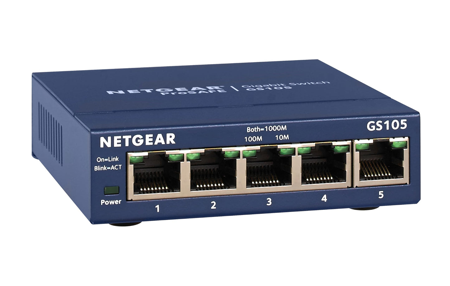 NETGEAR 5-Port Gigabit Ethernet Unmanaged Switch (GS105NA) - Desktop or Wall Mount