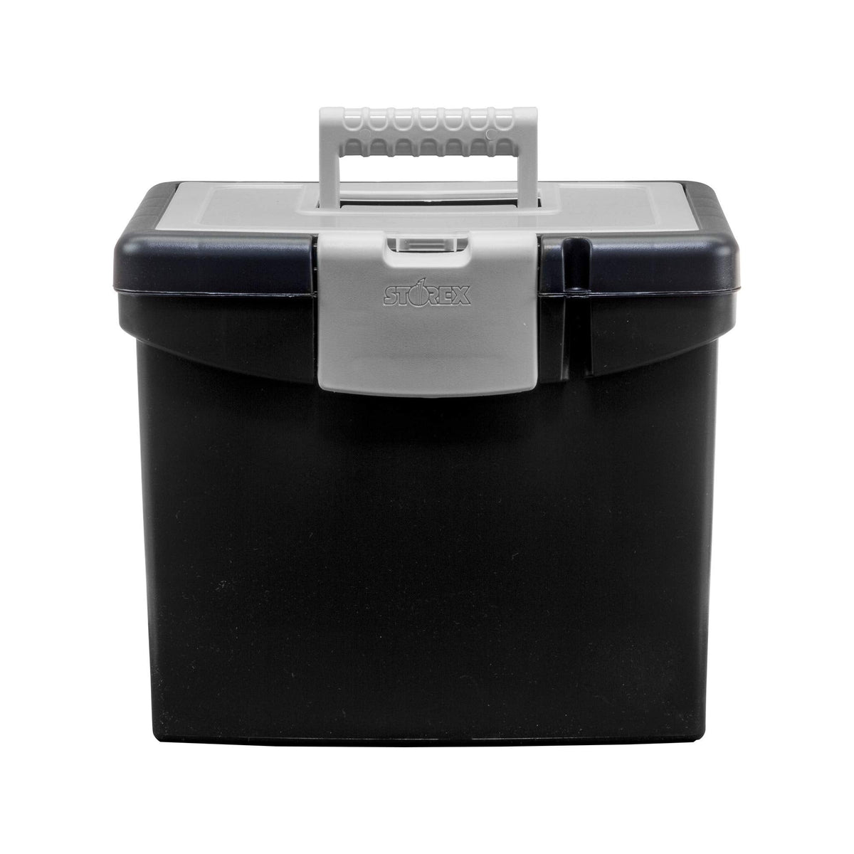 Storex File Storage Box Translucent Storage Lid, Black 1-Pack (61504F01C)