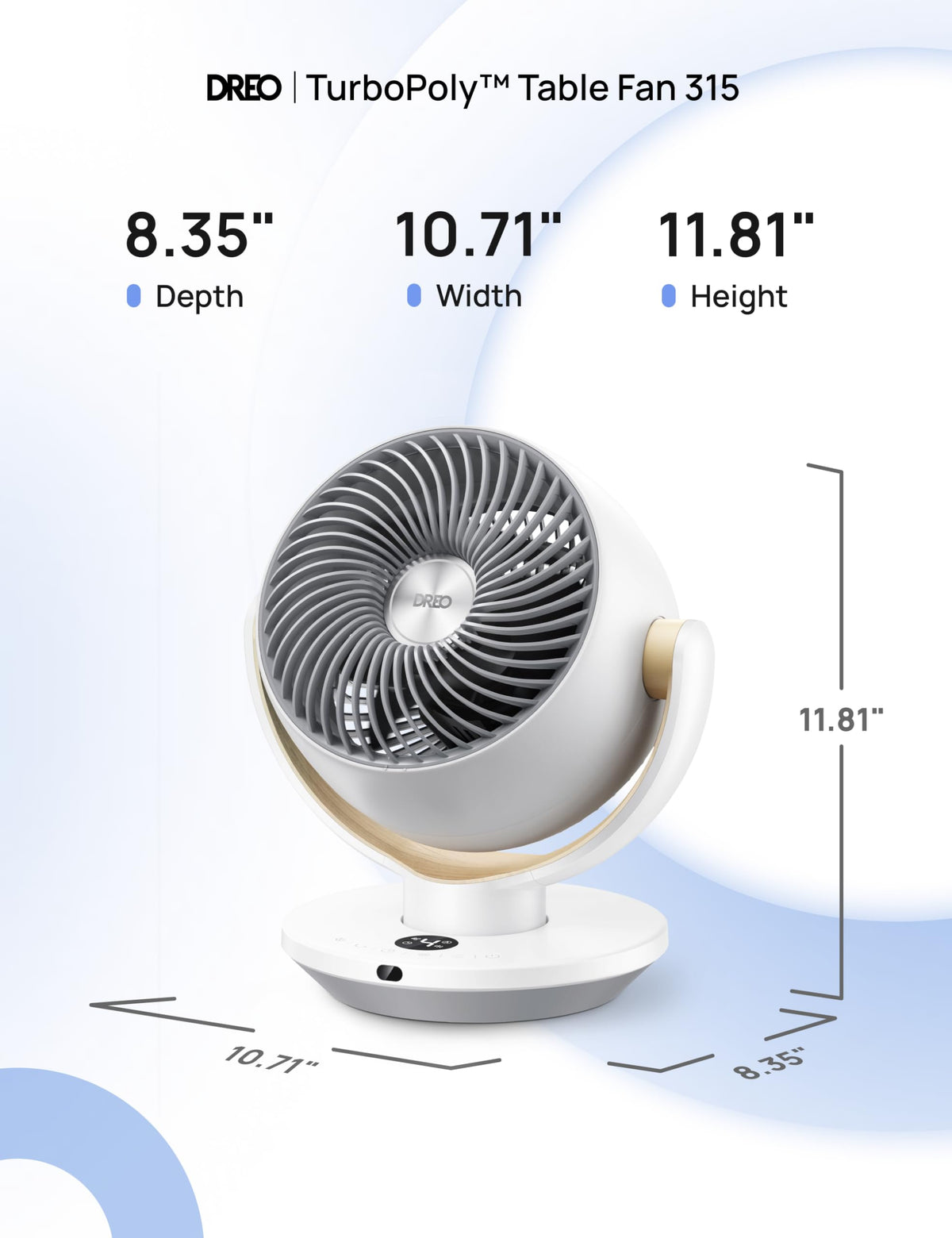 DREO Fan for Bedroom, Desk Air Circulator Fans with Remote, 11 Inch Table Fan for Whole Room, 65ft Powerful Airflow, 120° Vertical Manual and 90° Oscillating, 4 Speeds, 8H Timer, 25dB Quiet, Home