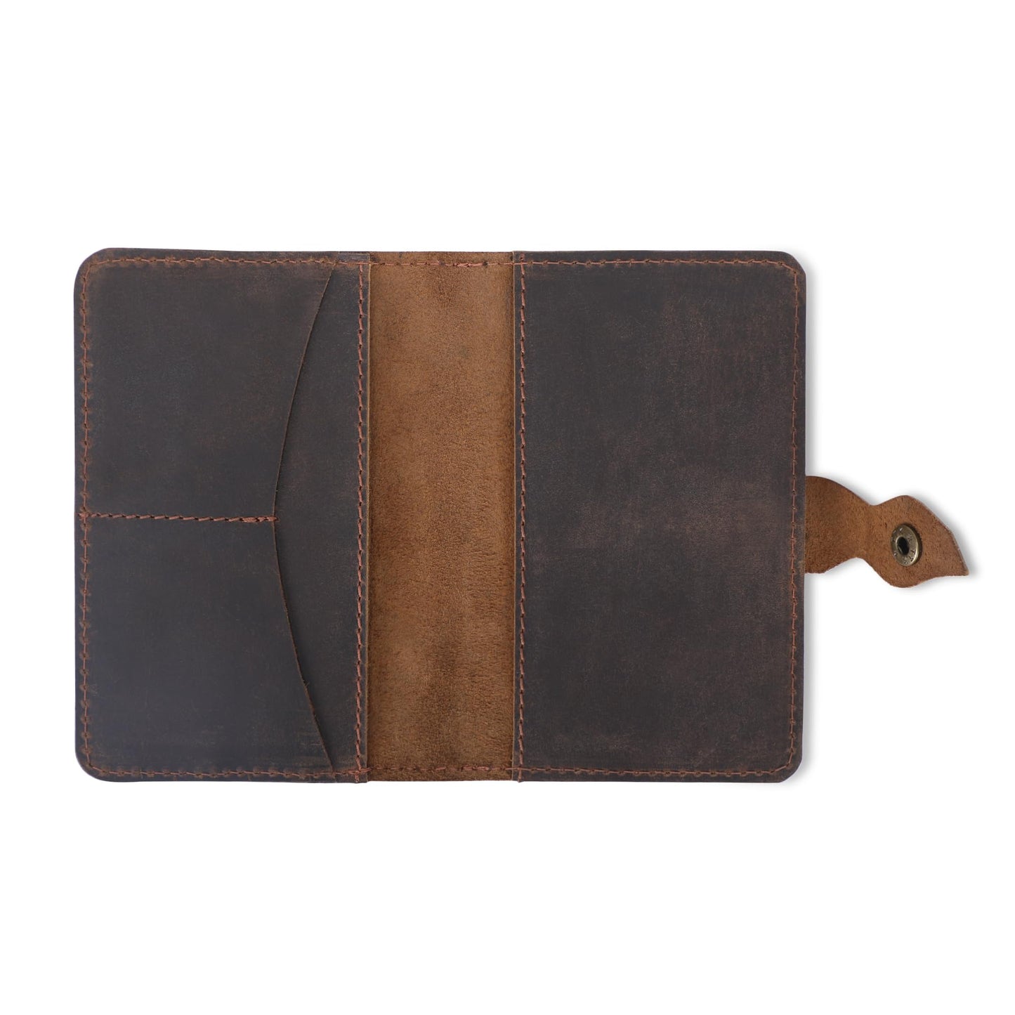 TheAntiq Genuine Leather Refillable Field Notes Cover 3.5 x 5.5" | Handmade Distressed Pocket Journal & Travel Diary Cover with Card Slots, Pen Loop & Passport Pocket Planner Case