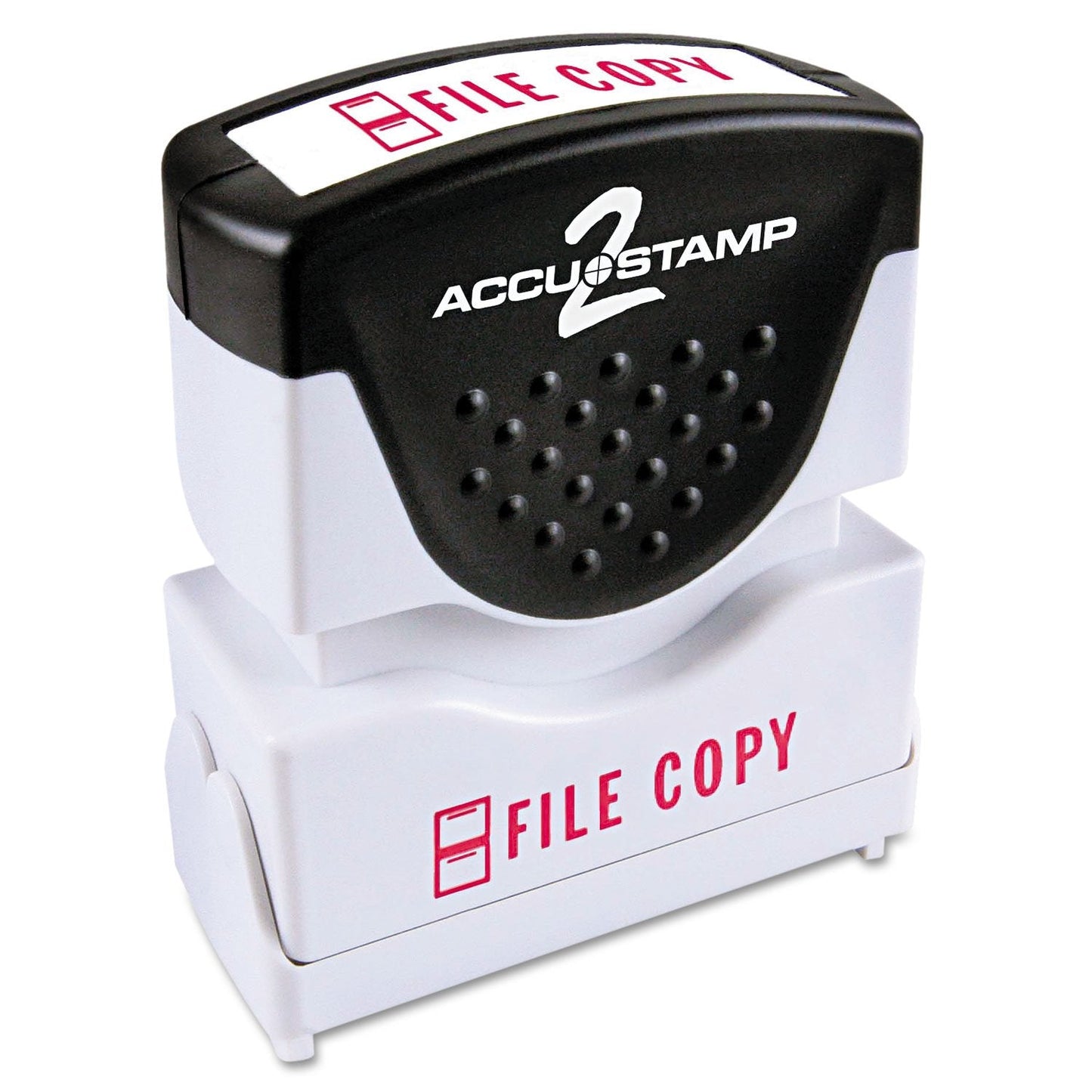 ACCUSTAMP2 035596 Pre-Inked Shutter Stamp, Red, File Copy, 1 5/8 x 1/2
