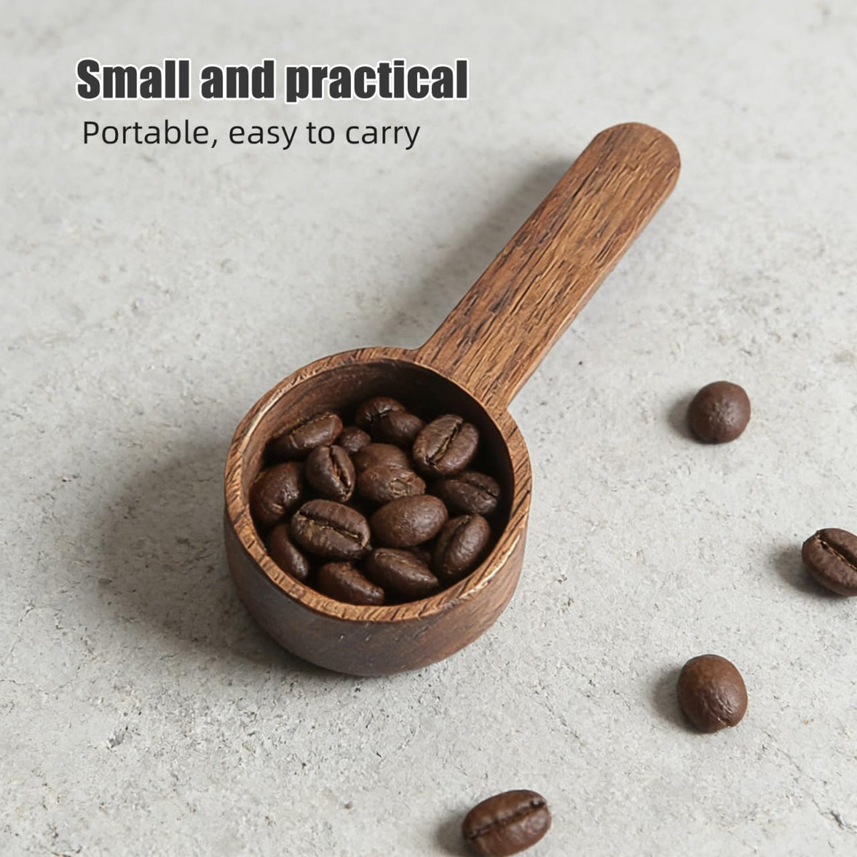 HEANUJJ 2pcs Wooden Coffee Spoon 1/4 Cup Measuring Coffee Ground Spoon - Wood Tablespoon for Sugar Tea Bath Salt Ground Canisters Jar Portable