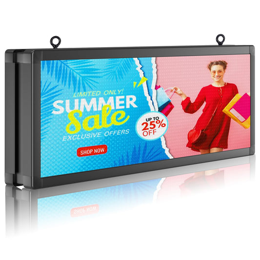 TOP COLOR TRADE LED Display P10 Full Color Outdoor Double Sided Programmable Scrolling Sign 39x14 Inches with WiFi App Control - High Brightness IP65 Waterproof Advertising Board for Business Shop Window