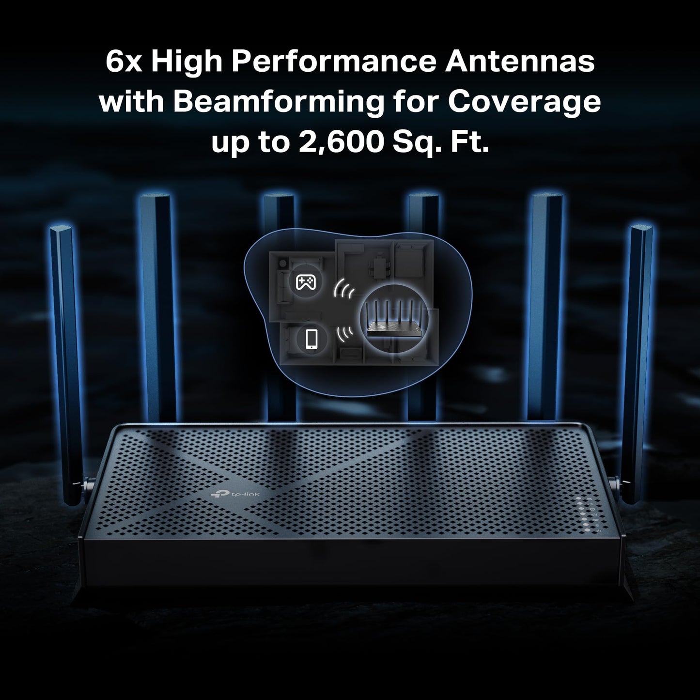 TP-Link Tri-Band BE9700 WiFi 7 Router (Archer BE600) – 10G Port, 2.5G Port, 3× 2.5G LAN, 320MHz Channel, Covers up to 2,600 sq. ft., 120 Devices, VPN, HomeShield Security