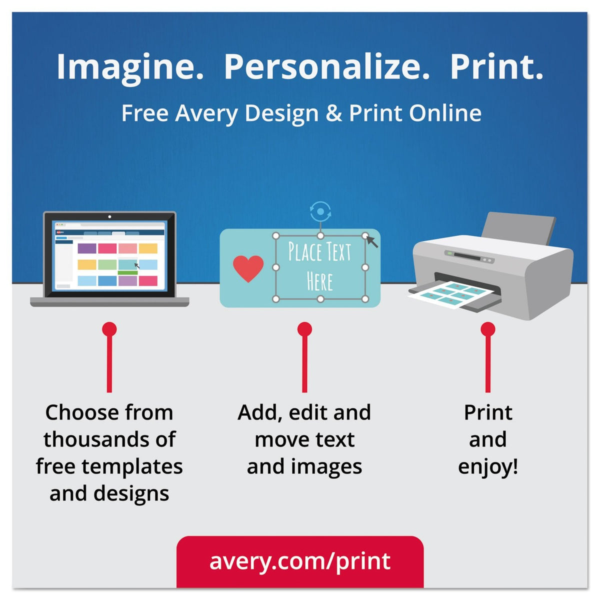 Avery Printable Round Labels, Sure Feed Technology, Glossy White Labels, 2" Diameter, Permanent Adhesive, Laser/Inkjet, 120 Total (22807)