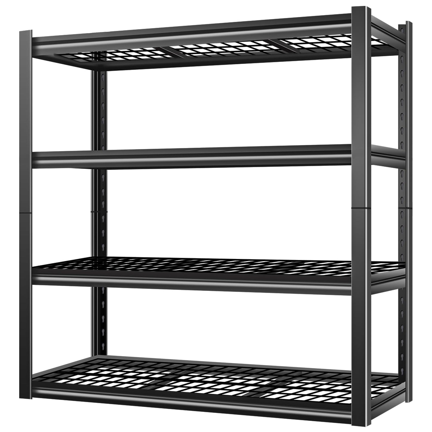 BILT HARD 4-Tier Metal Garage Storage Shelves, 46" W x 24" D x 72" H Industrial Heavy Duty Garage Shelving with Adjustable Shelf, Steel Utility Shelves for Warehouse, Workshop, Basement