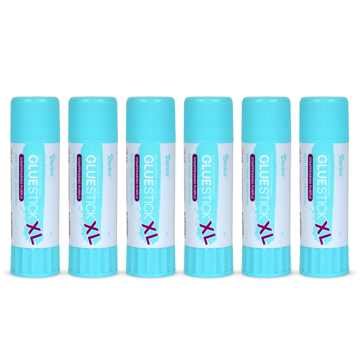 Darice Giant Disappearing Purple Glue Sticks, Large 115-gram Jumbo XL Glue Stick - Dries Clear, Washable, Non-Toxic - Classroom School Supplies - 6 Pack 4.05oz