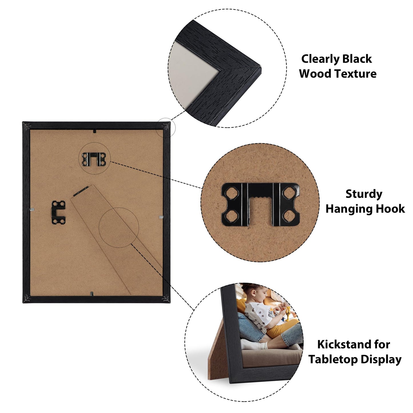 Edenseelake 8.5 x 11 Picture Frame Set of 15, Black 8.5 x 11 Certificate Frame Bulk for Award Document Diploma, Wall or Tabletop Display