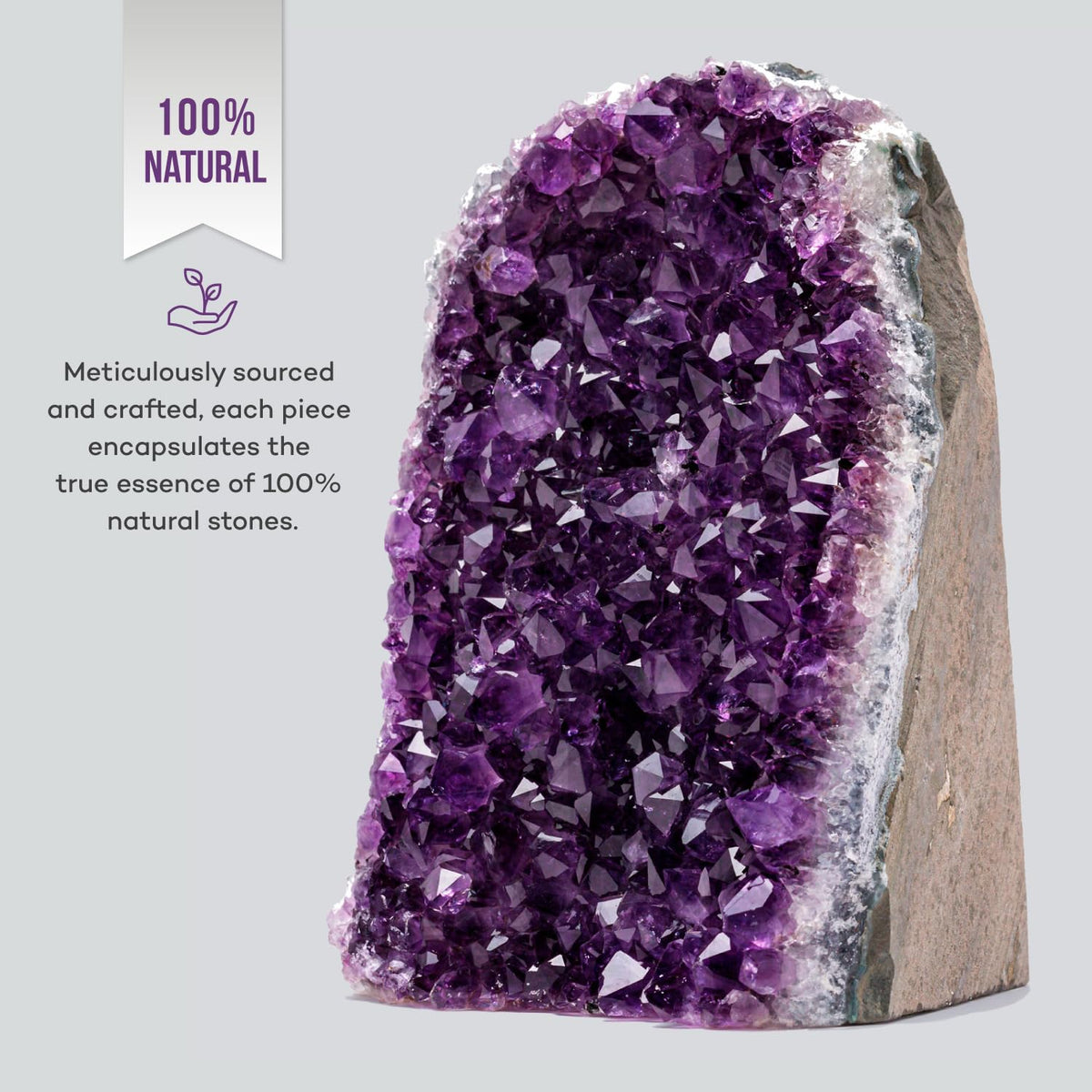 EMPORION Natural Amethyst (4 lb to 5 lb) - 4.5" to 9" Height - Crystal Clusters Stone from Uruguay Raw Geode Quartz - Deep Purple Color