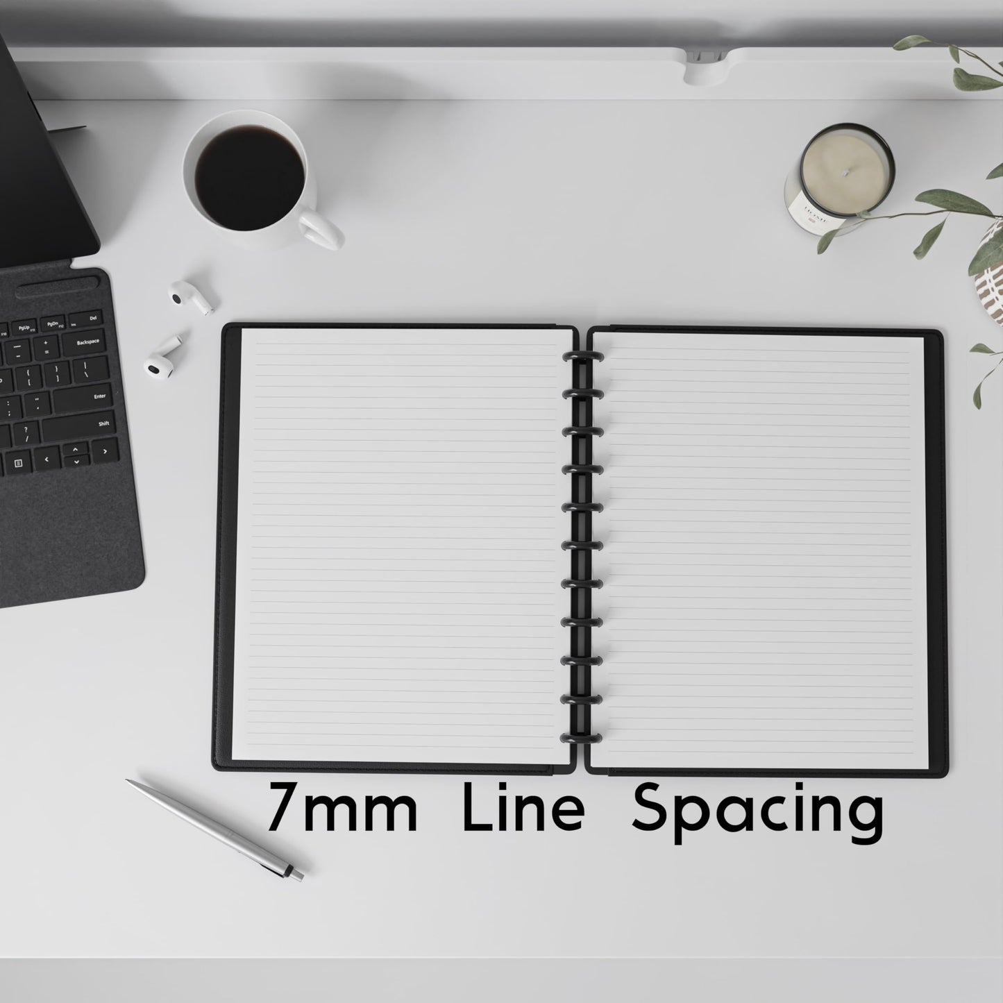 Discbound Letter Size Lined Paper Refill, 250 Sheets (500 Pages), 8.5 in x 11 in, 100 GSM, 11 Disc Notebooks