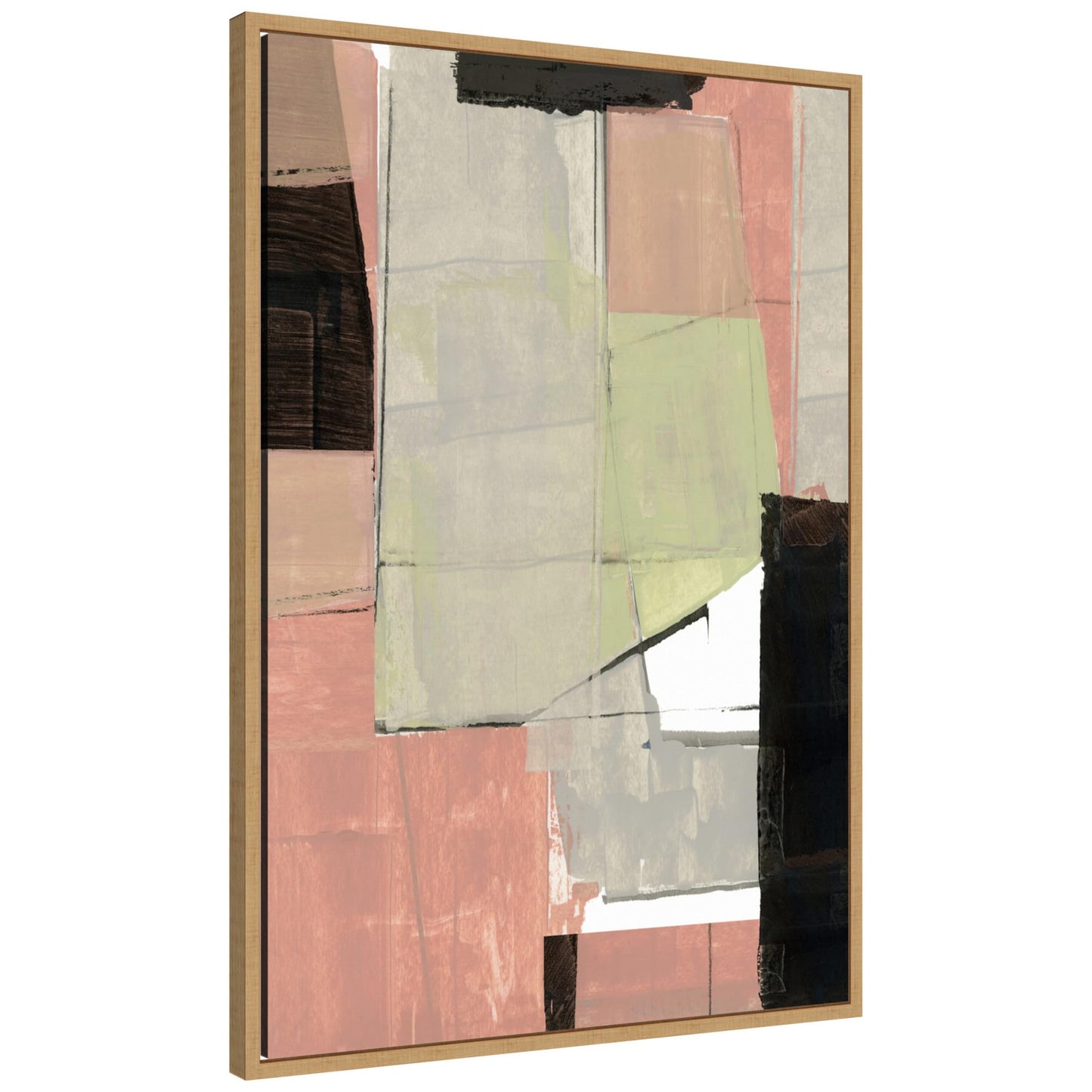 Amanti Art Framed Canvas Wall Art 33x23 Abstract Neutral Architecture No. 2 FramedWall Art Canvas, Abstract Artwork, Modern Decor, Large Poster for Living Room, Bedroom, Bathroom, Kitchen, Office