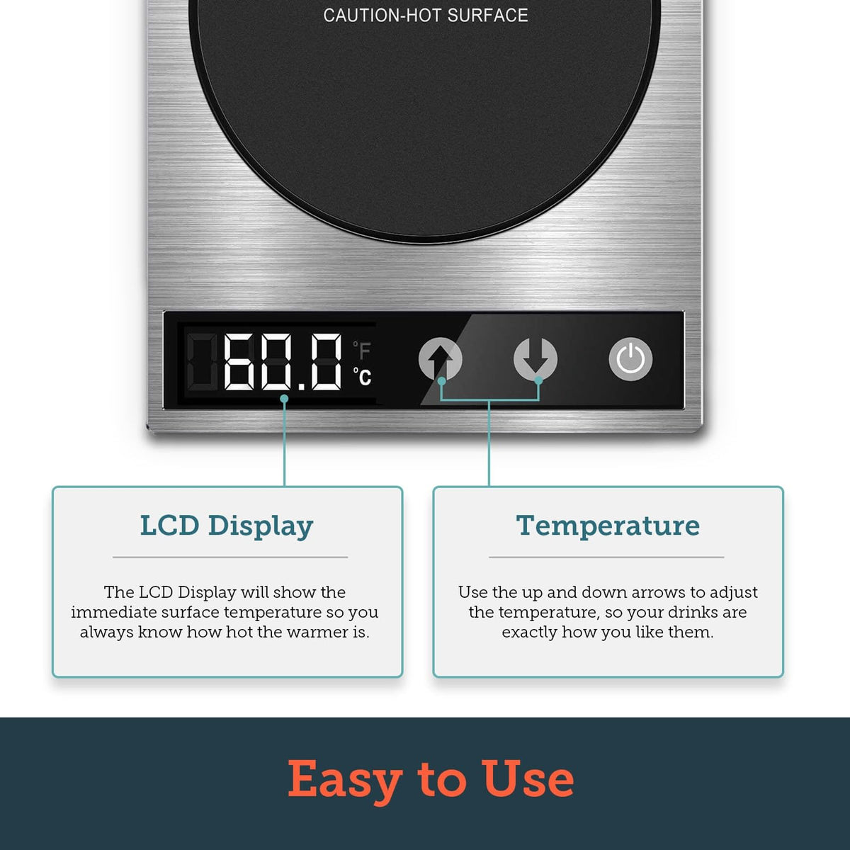 COSORI Coffee Mug Warmer for Desk, Digital Cup Heater, Coffee & Christmas Gifts, 1°F Precise Temperature Control, Touch Tech & LCD Digital Display (77-194℉), 304 Stainless Steel