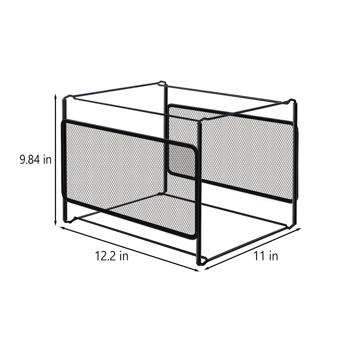 Comix Hanging File Organizer, Letter Size File Folder Organizer with Metal Mesh, Space-Saving File Folder Storage Box for Home Office Supplies