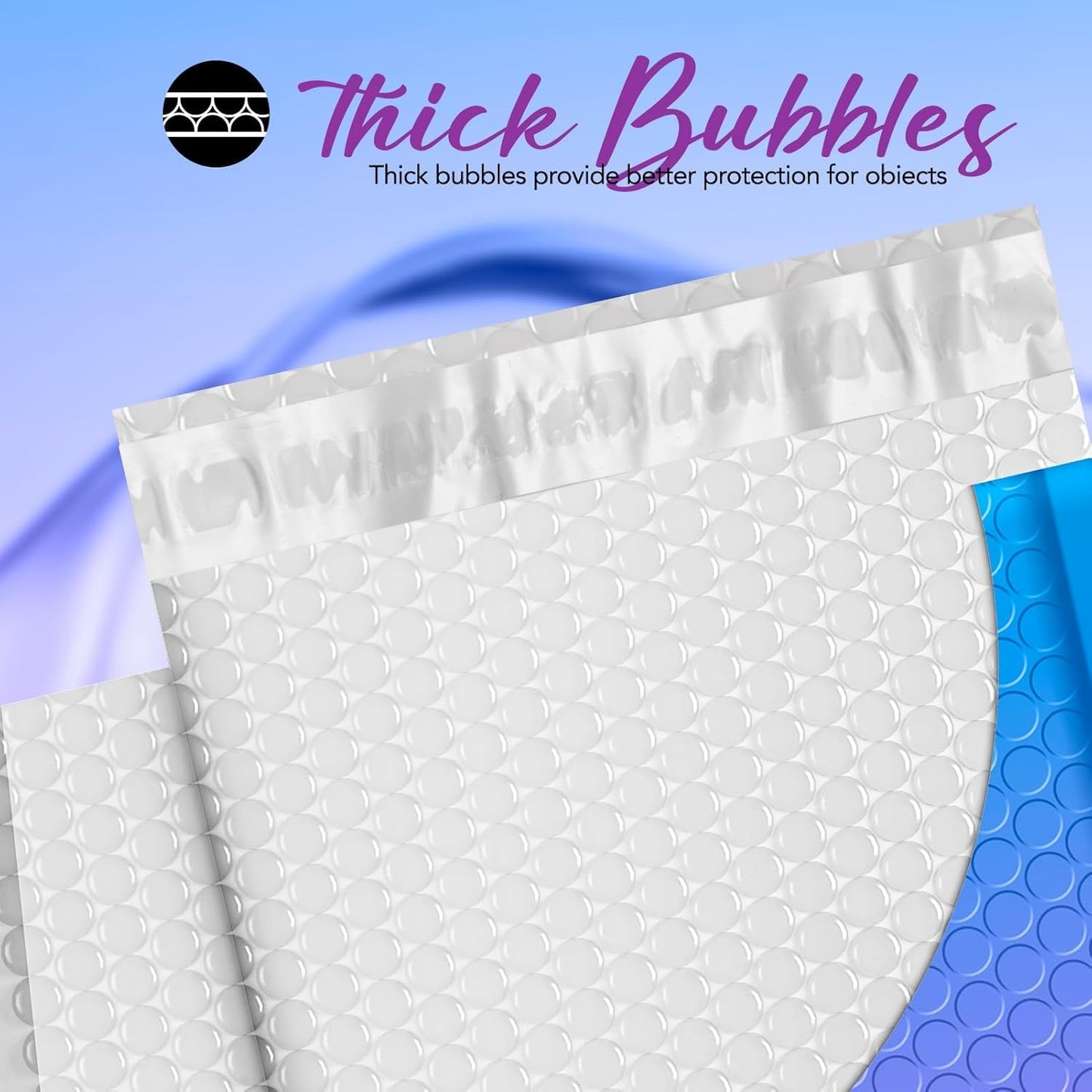 Fuxury Cute Design Bubble Mailers 6x10" 100 Pack Opaque Padded Envelopes Usable Size 6x9" Self Seal Pattern Shipping Envelopes for Mailing Jewelry Makeup Cards #0 Thick Bubble Padded Mailer BluePurple