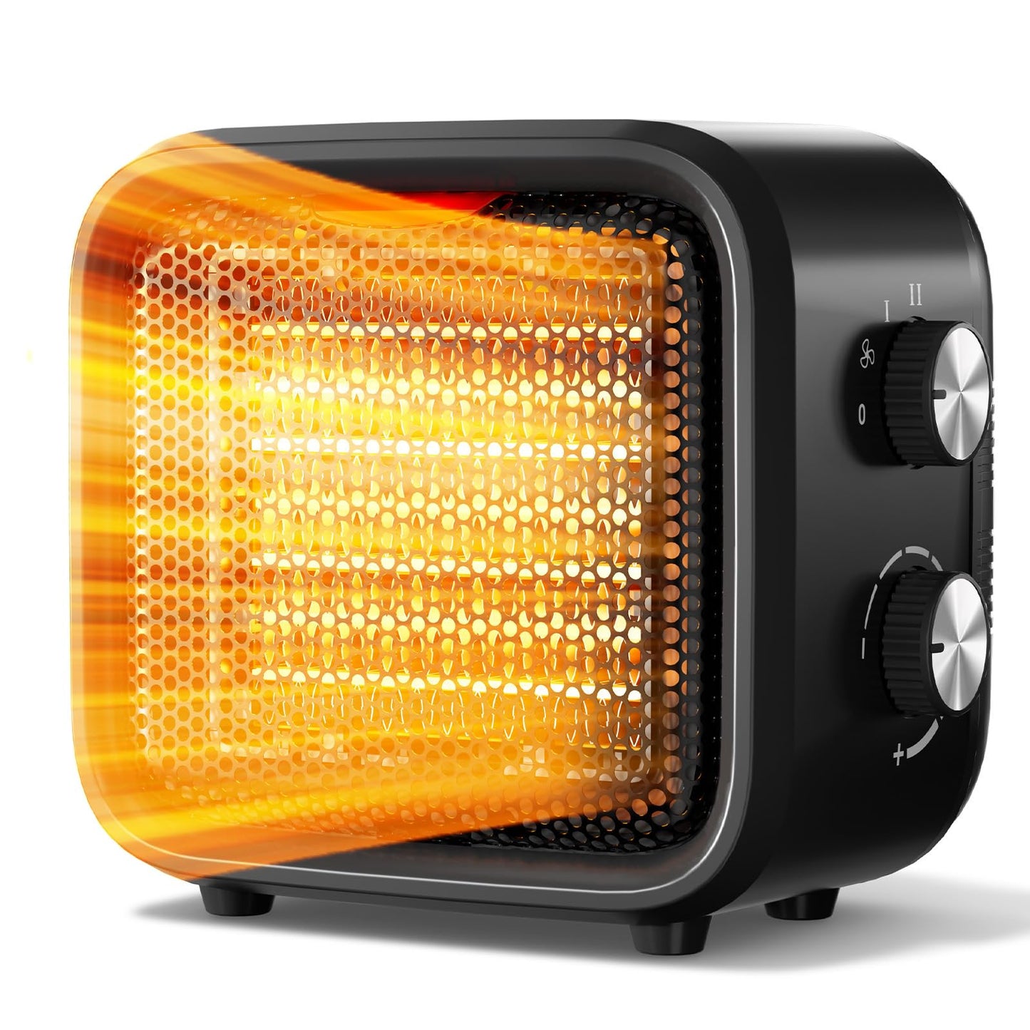 Csakri Small Space Heater, 1500W Mini Desk Heater for Office, Portable PTC Ceramic Heater with Thermostat, 2S Fast Heating, Safe & Quiet for Bedroom, Bathroom, Under Desk & Indoor Use