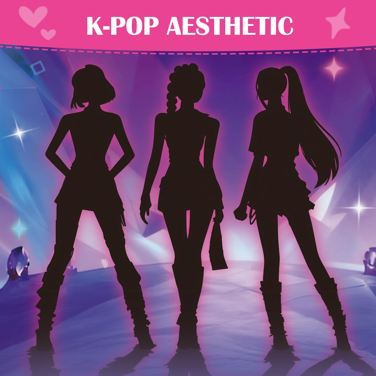 Timetome K-Pop Aesthetic Stamp Set for Kids, Interchangeable Dress-Up Stamps with 22 Designs, DIY Creative Art Toy, Washable Ink, Role Play & Fashion Play, Birthday Gift for Girls & Boys Ages 3–12