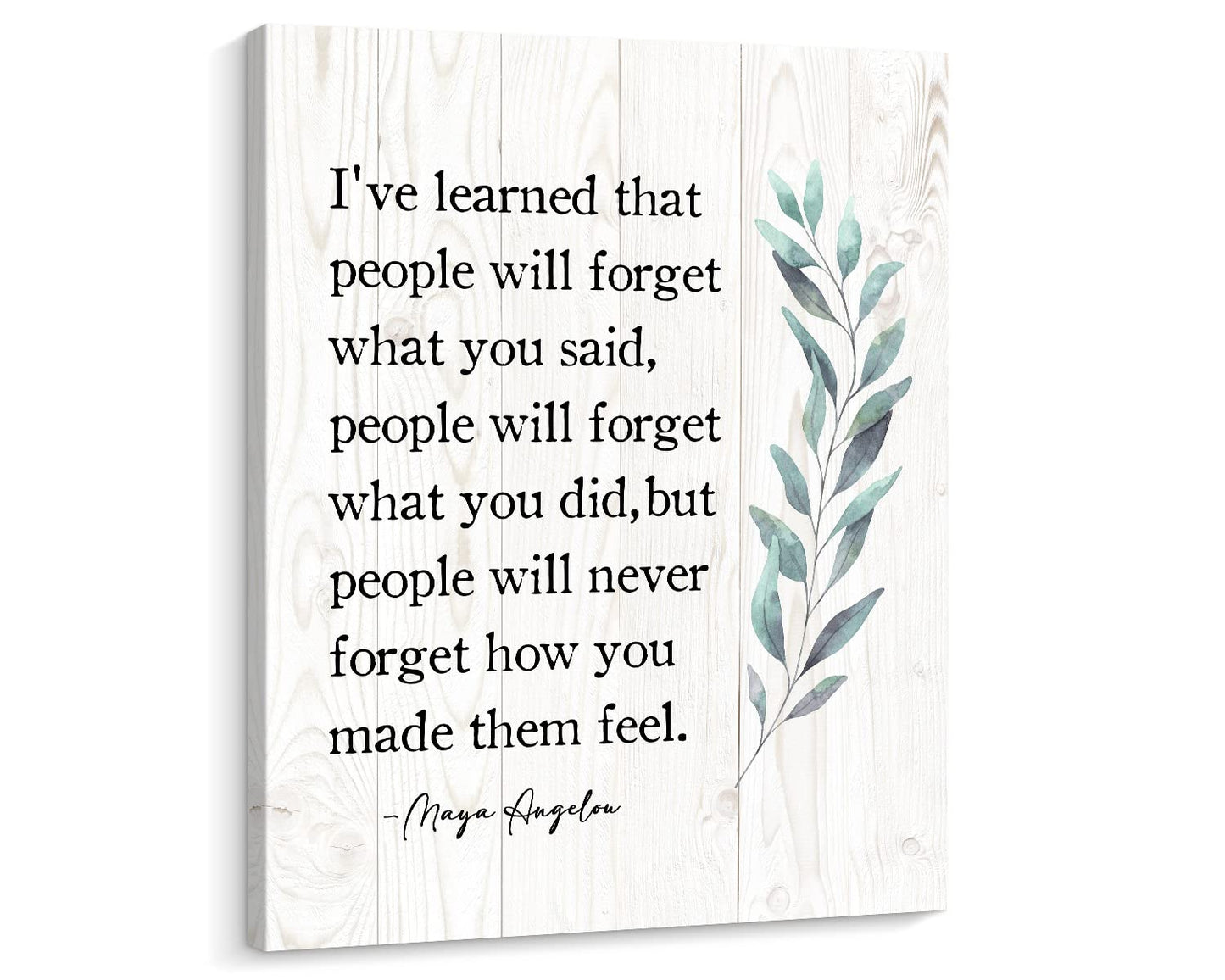 ARTINME Maya Angelou Quotes Motivational Wall Art for Office - Framed Encouragement Gifts - Inspirational Decor for Home 8x10 Inch