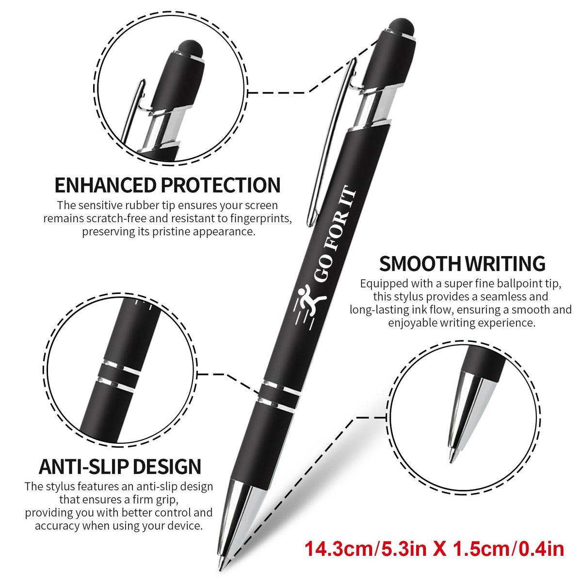 Vebermo 15 Pack Motivational Pen Set - Inspirational Quotes Retractable Ballpoint Pens for Office School Supplies, Encouragement Gifts for Women Men, Multicolor