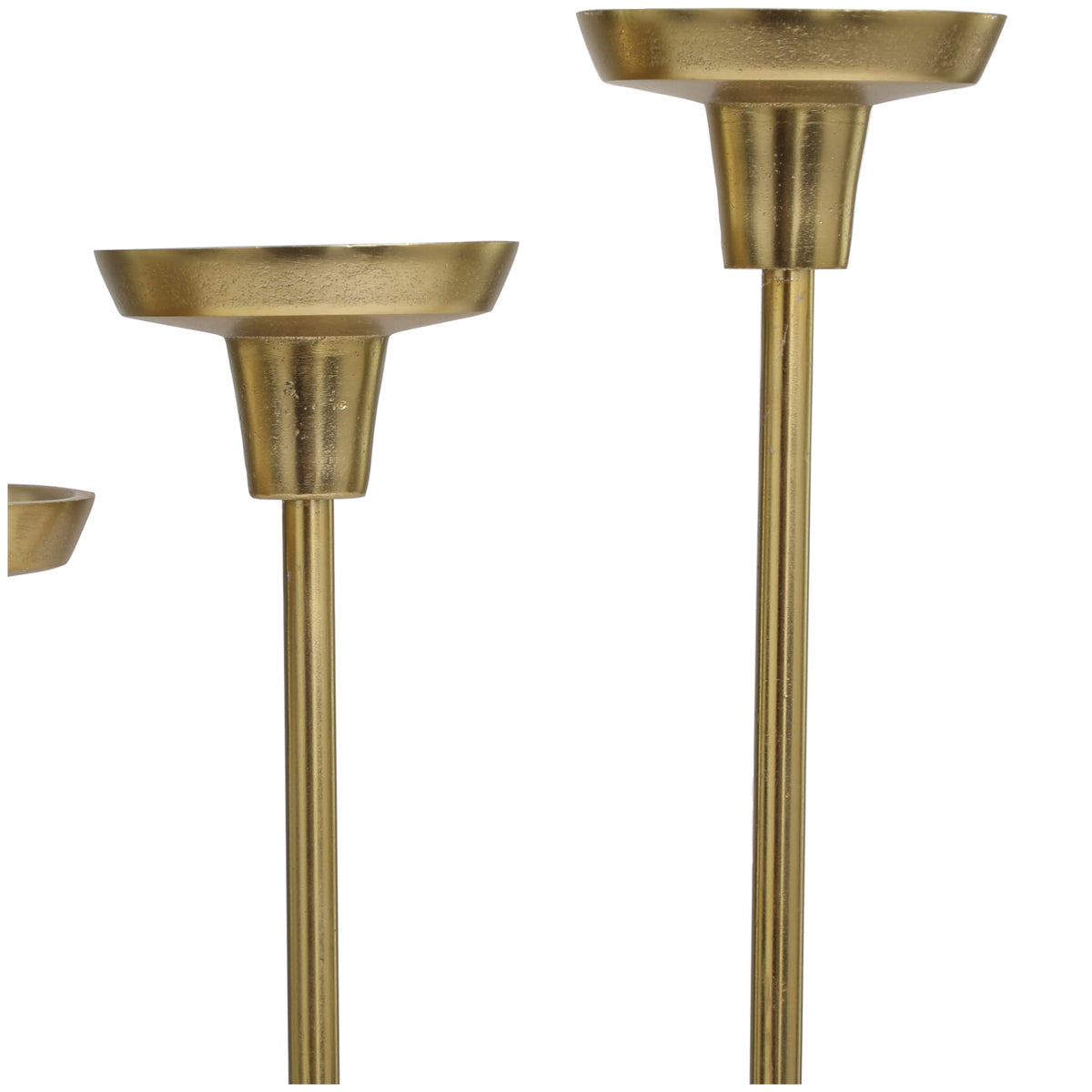 Deco 79 Aluminum Slim Candle Holder with White Marble Base, Set of 3 15, 13, 11" H, Gold