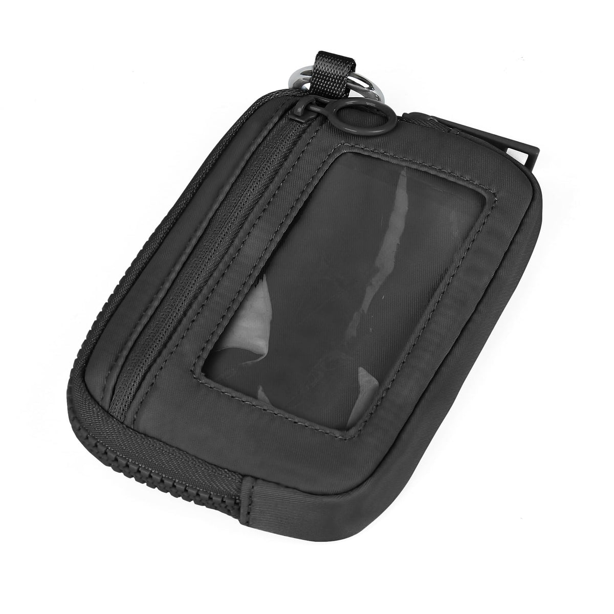 Didida The Iris Wallet Zip Card Case with ID Window Purses for Women Coin Purse with Zipper Mini Portable Keychain Wallet, Black