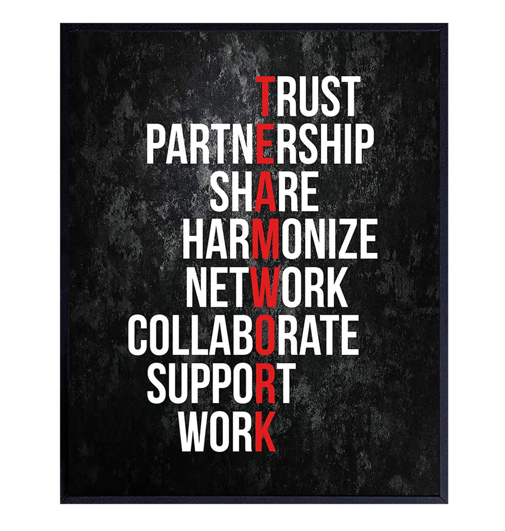 Motivational Office Wall Art Decor - 8x10 Decoration for Business, Home, Apartment - Great Inspirational Gift for Entrepreneur, Executive, Manager, Team Leader - Unframed Poster Picture