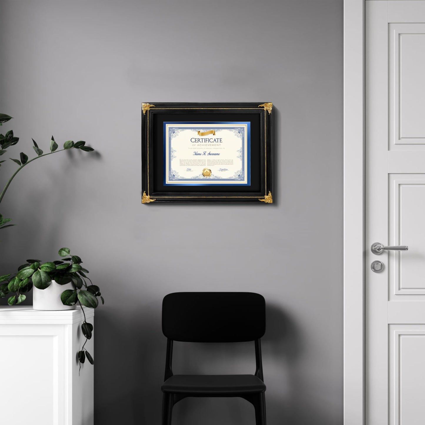 SIMON'S SHOP Diploma Frames 11x14 Matted to 8.5x11 Picture, Black Picture Frames 11 x 14 with Mat for 8.5 by 11 Certificates Documents