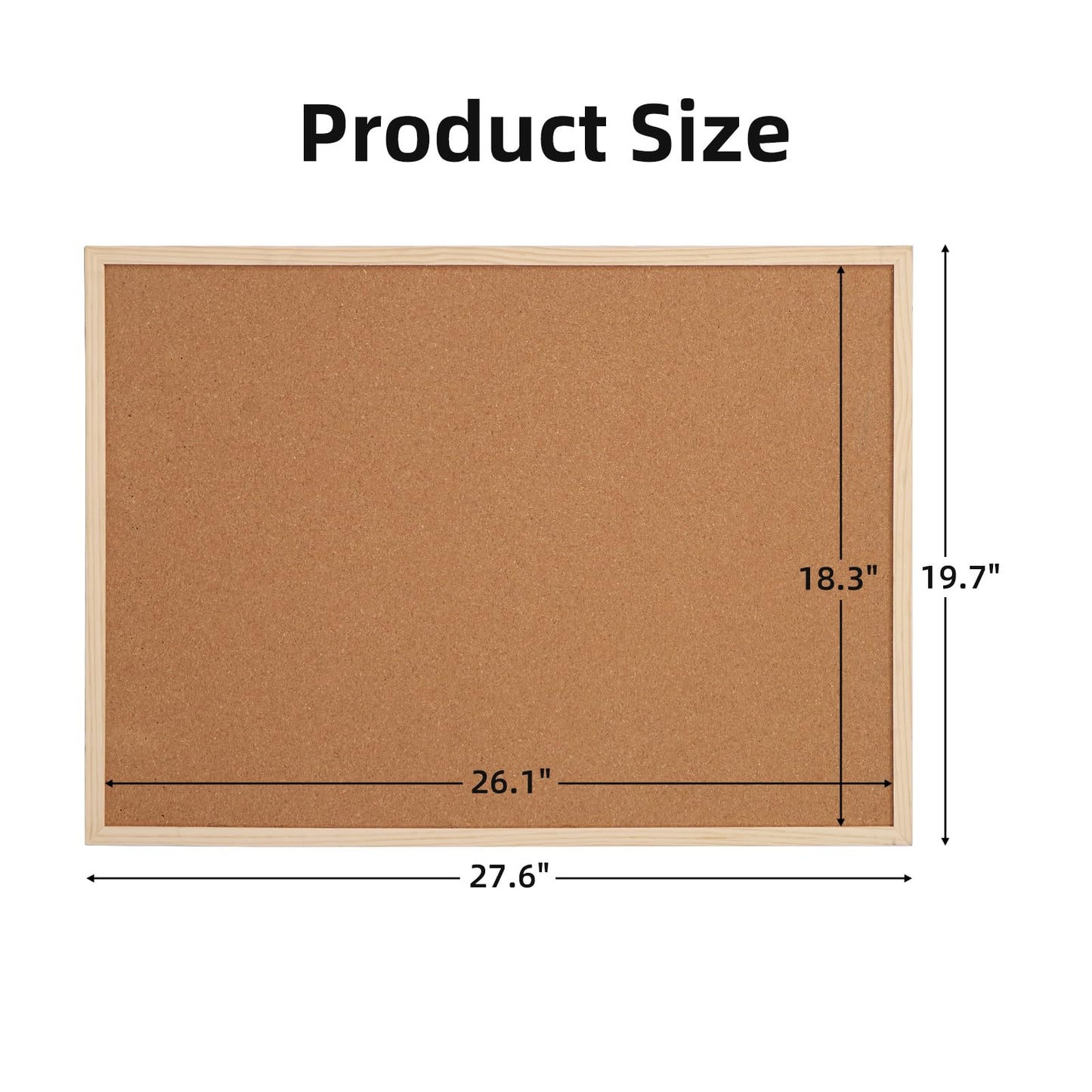 20” x 28” Cork Boards for Walls with Wooden Frame 1pack, Whiteboard and Cork Board Combo Double Sided Office Board for Wall Organizer, Bulletins Board Hanging Pin Board for School Home Office