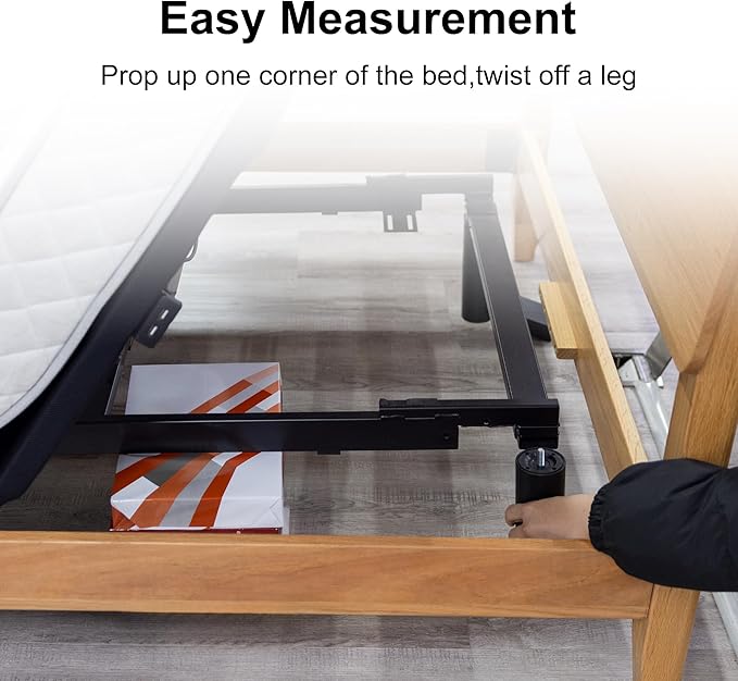 12 Inch Bed Legs Replacement for Adjustable Bed Base Frame, 3 in 1 Screw in Legs
