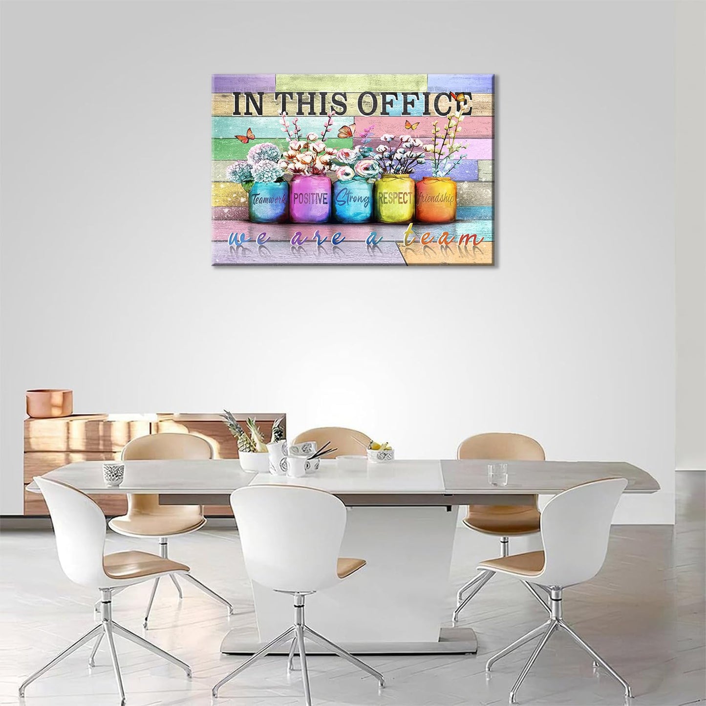 Inspirational Office Canvas Wall Art In This Office We Are A Team Motivation Human Resourcesflowers Inspirational Quotes Phrases Poster Framed Wall Art Team Motivational Quotes Team Decor 12x16 In