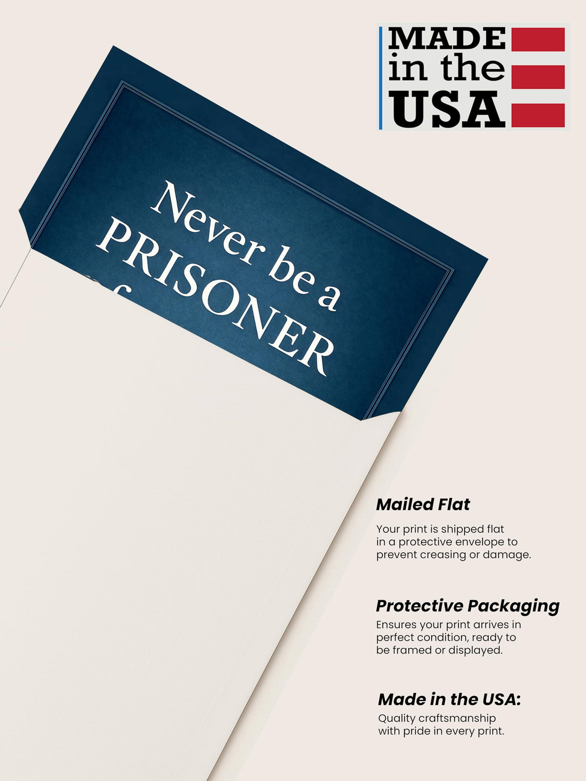 Never Be a Prisoner of Your Past Wall Art – 8x10 Inspirational Quote Print, Motivational Poster for Therapy, Office, or Home Decor – Uplifting Gift for Healing, Mental Health, Recovery & Growth – Unframed