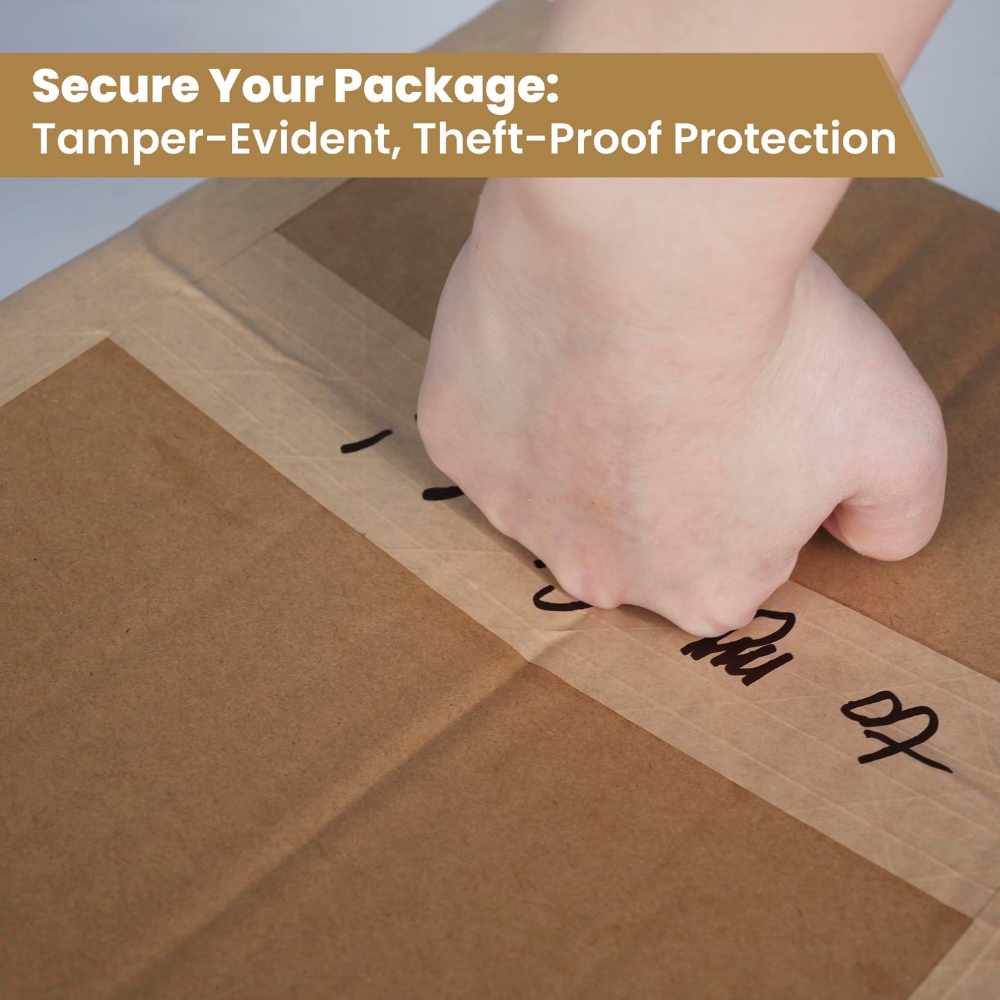 TAPEBEAR Water Activated Tape, Fiber Reinforced Gummed Tape 2inch x 165ft, Eco-Friendly Kraft Paper Tape Biodegradable Brown Packing Tape for Security Sealing, Heavy Duty Packaging and Shipping