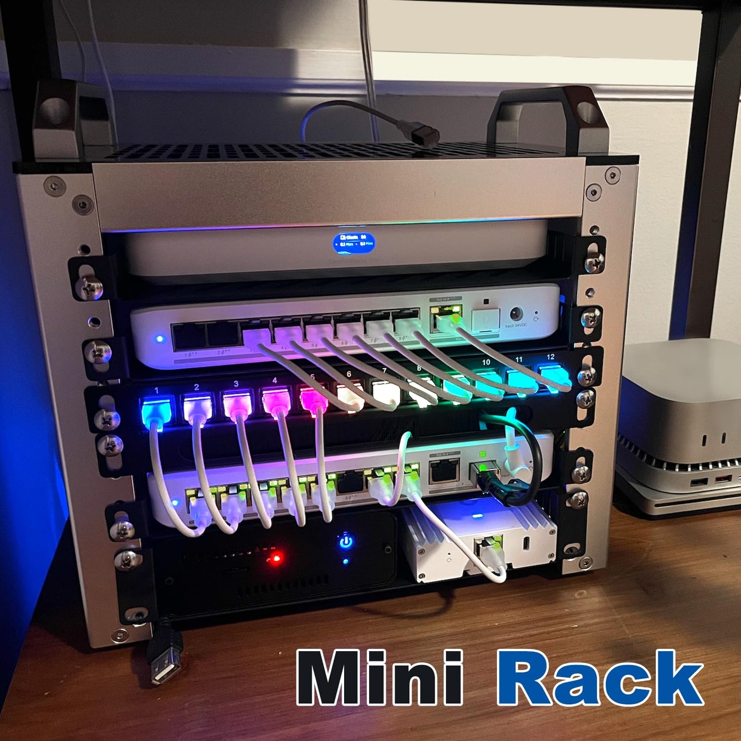 GeeekPi 4U Server Cabinet, 10 inch Mini Server Rack for Network, Servers, Audio, and Video Equipment, DeskPi RackMate T0 Rackmount, 7.87 inch Depth