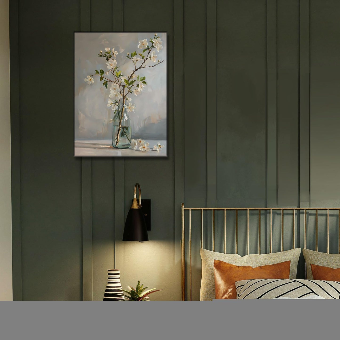 daktenn Wall Art for Bathrooms Art Wall Decor Floral Canvas Wall Art Bathroom Pictures Wall Decor for Bathroom Bedroom Livingroom 12x16 Inches