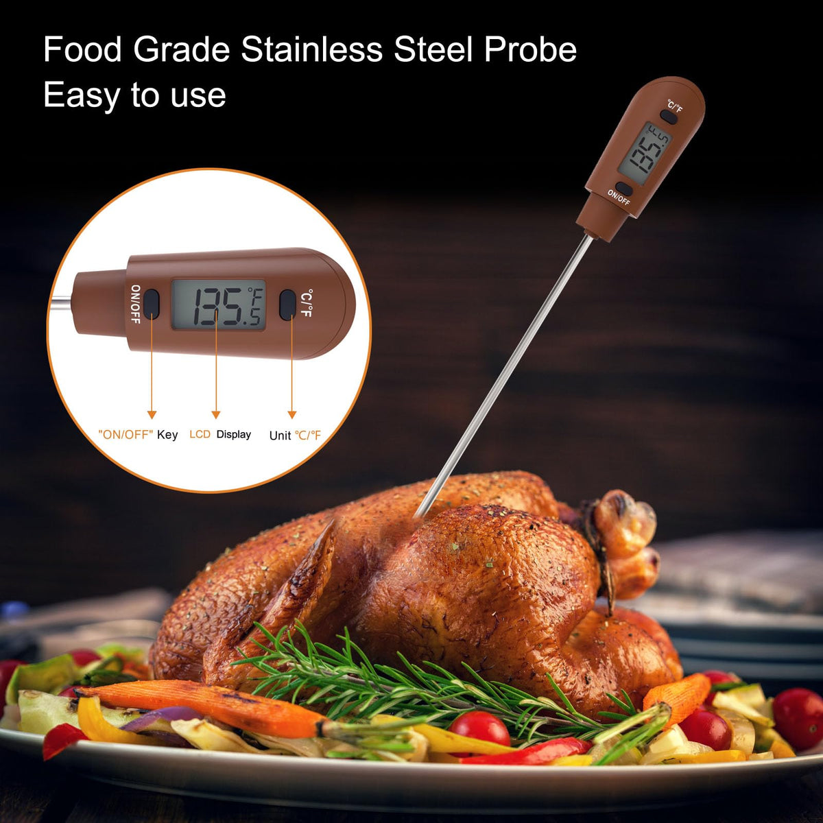Efeng Candy Spatula with Thermometer Built in and Pot Clip – Fast Instant Read Digital Spatula Thermometer for Candy Making,Chocolate,jams,syrups with BPA Free Silicon Spatula