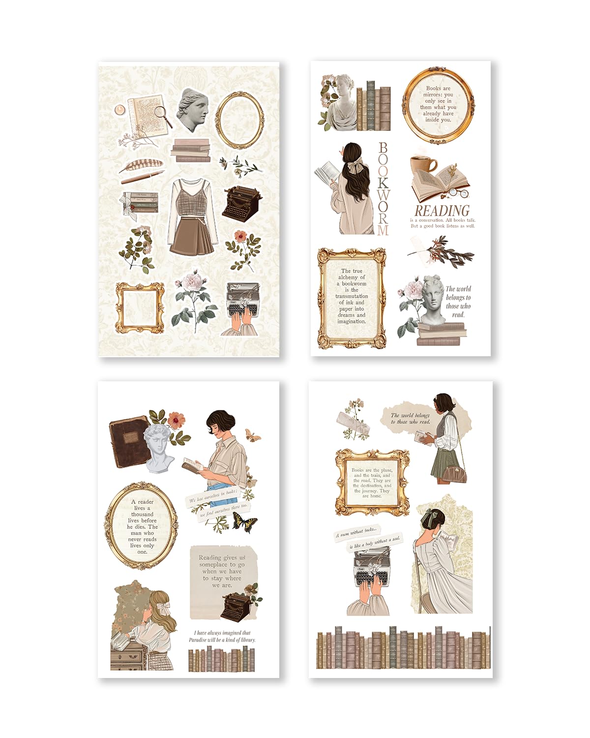 Rongrong Bookworm Planner Stickers Book Volume 3 Theme for Planners, Calendars, Journals – Perfect for Book Lovers – Scrapbook Accessories – 24 Pages