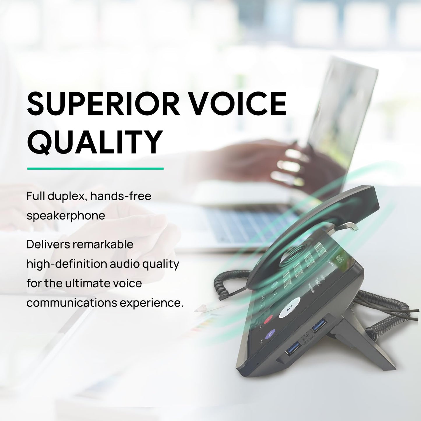 Yealink MP45 Microsoft Teams Certified USB Desk Phone | NOT SIP/VoIP Compatible | Plug & Play,Powered by Computer via USB-A/C | Dedicated Teams/Skype Device.