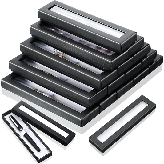 Spakon 16 Pcs Pen Gift Box Empty Cases with Clear Lid Jewelry Ballpoint Display Case Empty Present Collection Cases for Business Birthday Souvenir Office Supplies Father Mother Day Graduate