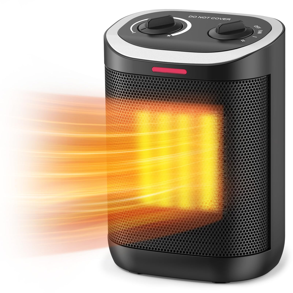 Small Space Heater, Portable 1500W Ceramic Space Heater for Indoor Use, Overheated & Tip-Over Safety Protection, Personal Electric Space Heater with Thermostat for Desk, Office, Home, and Room Use